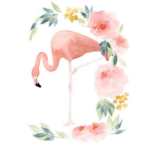 Price, Lucille 작가의 Floral Flamingo I 작품