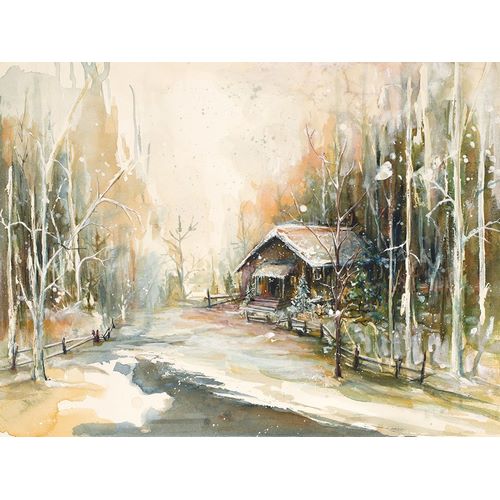 Diannart 작가의 Cabin In Snowy Woods 작품