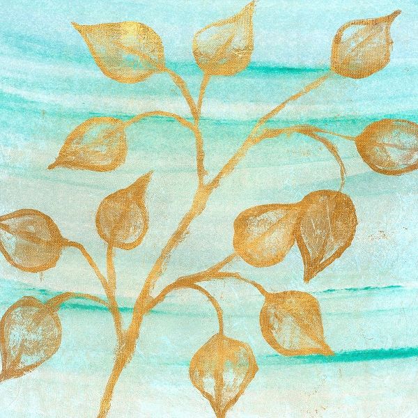 Gold Moment of Nature on Teal I