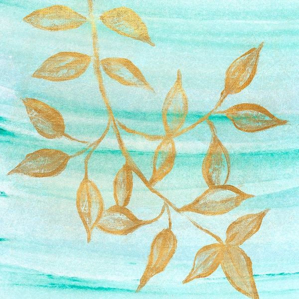 Gold Moment of Nature on Teal II