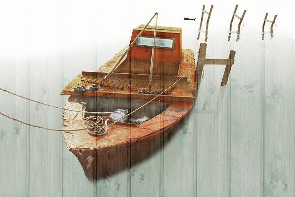 Boat with Textured Wood Look III