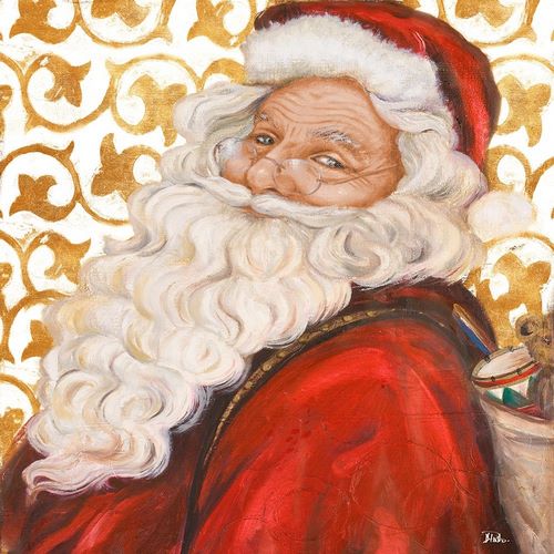 Gold Damask Santa