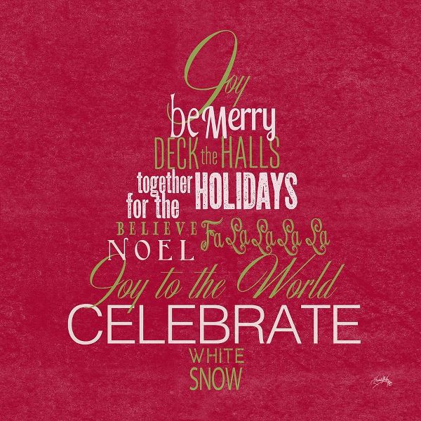 Holiday Fun Typography on Red I