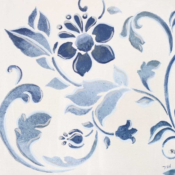 Blue Floral Shimmer II