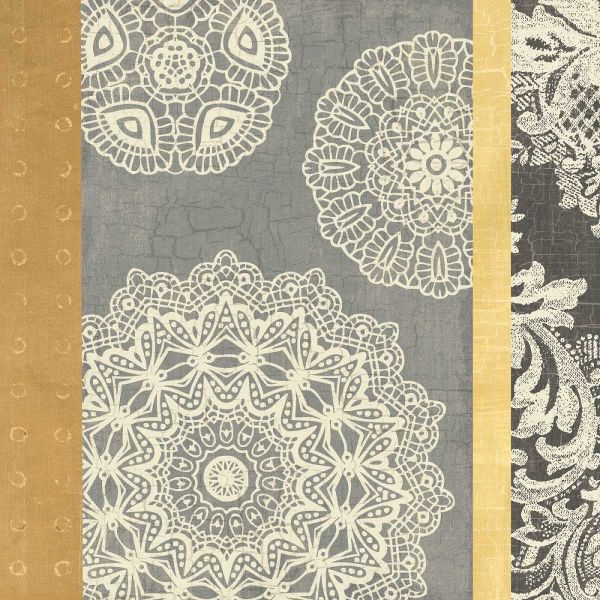 Contemporary Lace II - Yellow Grey