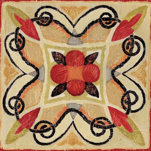 Bohemian Rooster Tile Square I