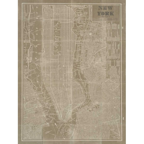 Blueprint Map New York Taupe