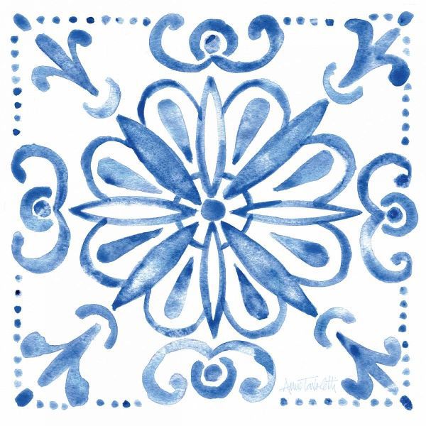 Tile Stencil IV Blue