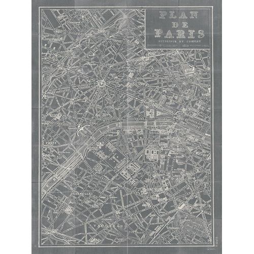 Schlabach, Sue 작가의 Blueprint Map Paris Grey 작품