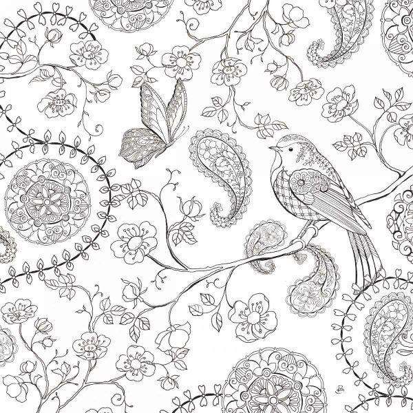 Color My World Bird Paisley square