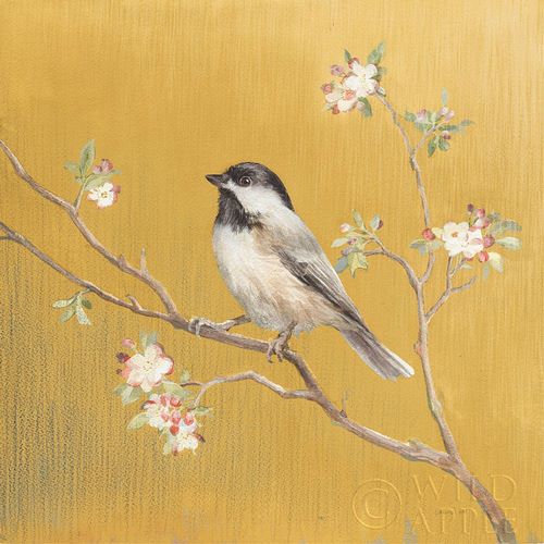 Black Capped Chickadee on Gold
