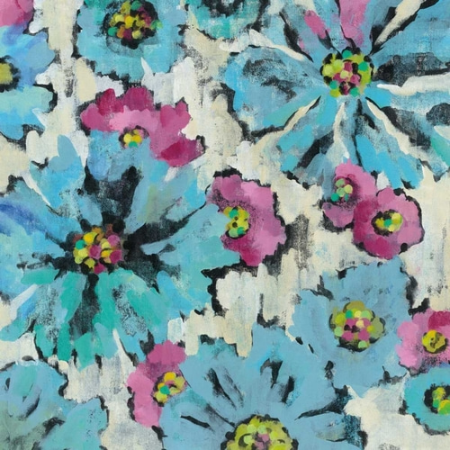 Graphic Pink and Blue Floral I