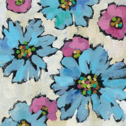 Graphic Pink and Blue Floral II