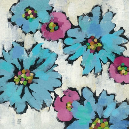 Graphic Pink and Blue Floral III
