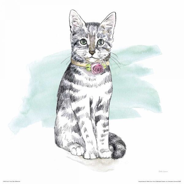 Fancy Cats I Watercolor
