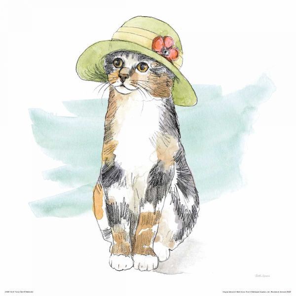 Fancy Cats III Watercolor