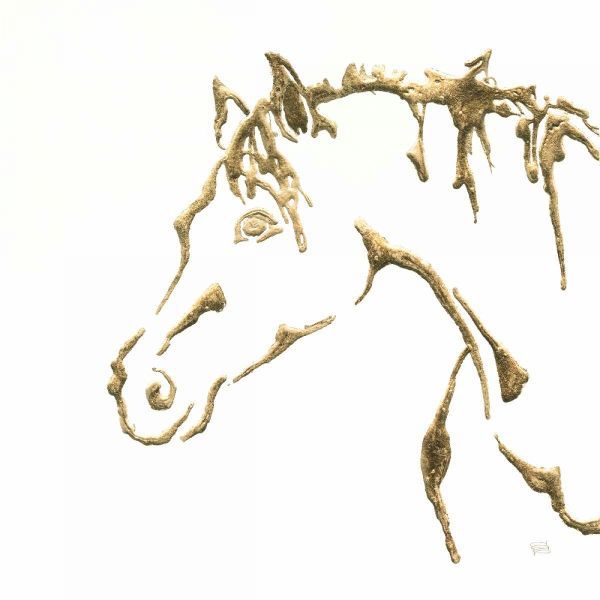 Gilded Cowpony on White