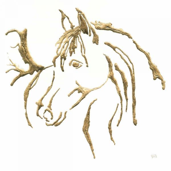 Gilded Mare on White