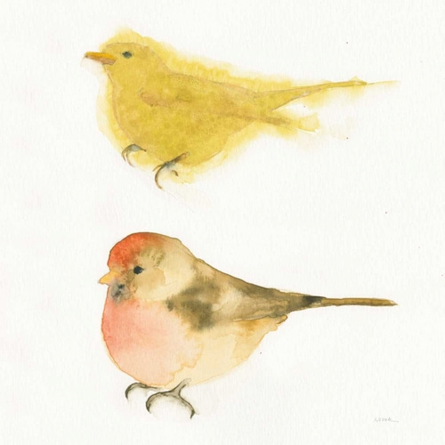 Watercolor Birds I Sq