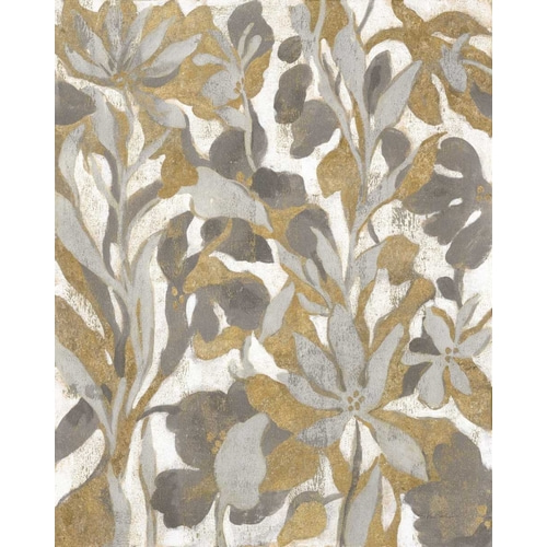 Painted Tropical Screen I Gray Gold