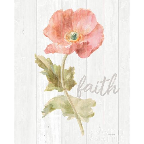 Garden Poppy on Wood Faith