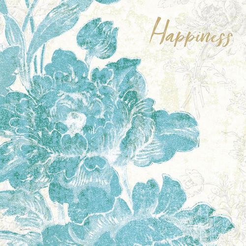 Toile Roses VI Teal Happiness
