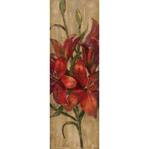 Vivid Red Lily on Gold