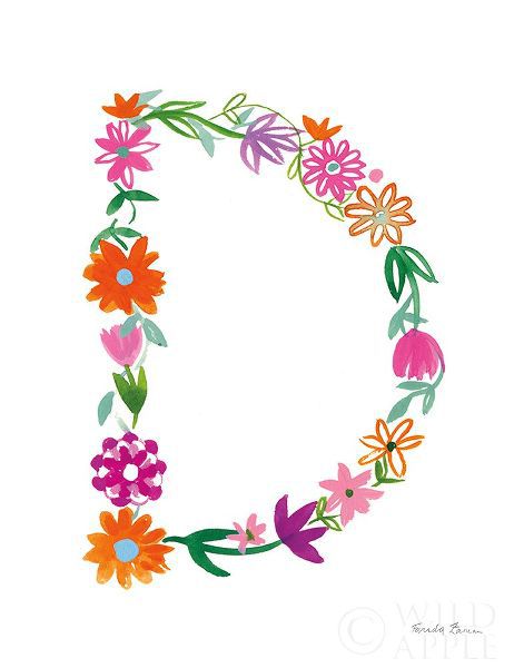 Floral Alphabet Letter IV