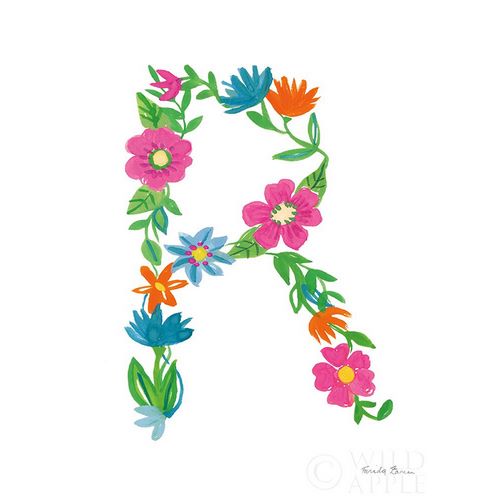 Floral Alphabet Letter XVIII