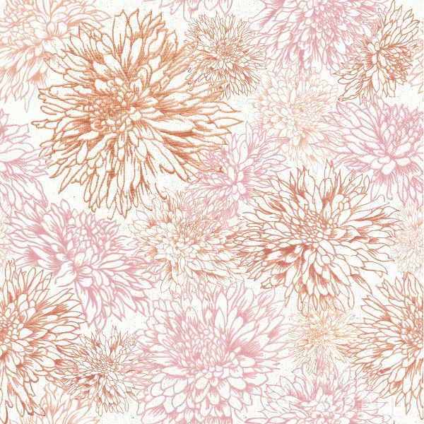Flowers on White Contemporary Bright Pattern IIIA