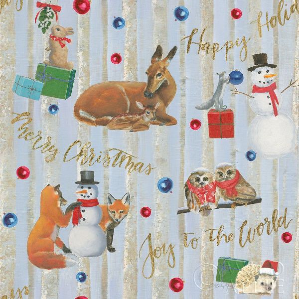 Christmas Critters Bright Pattern IVA