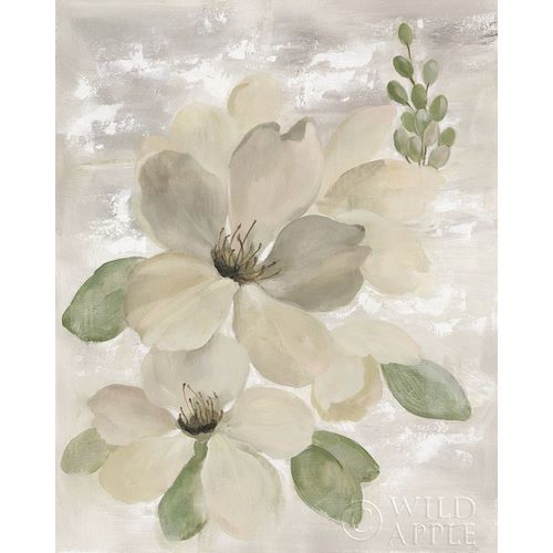 White on White Floral II Sage