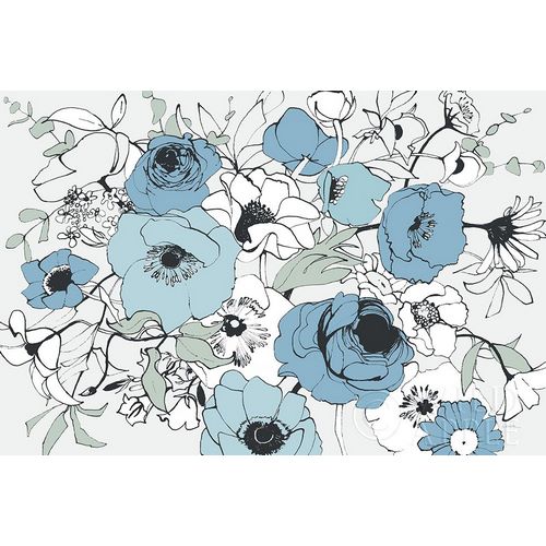 Watercolor Black Lined Poppies Mix