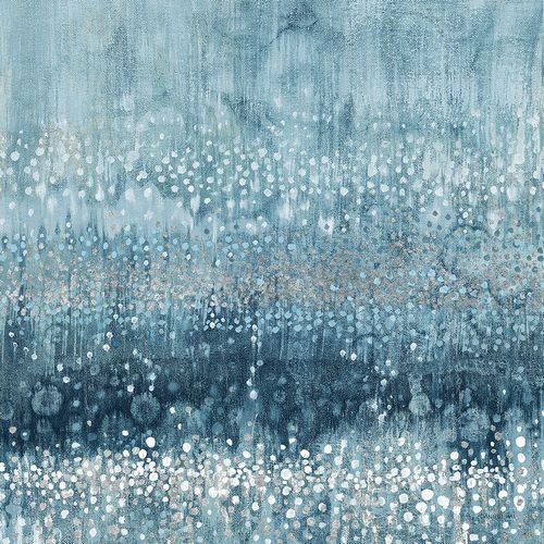 Rain Abstract III Blue Silver