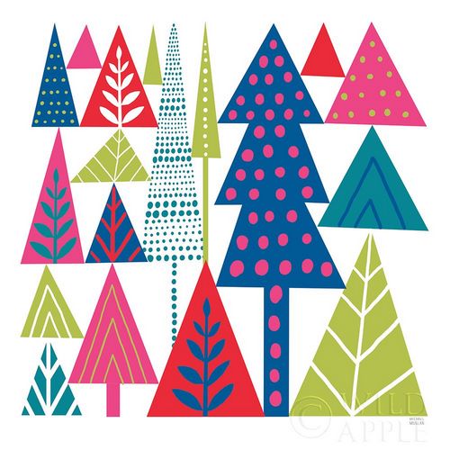 Geometric Holiday Trees II Bright