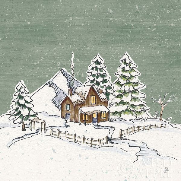 Holiday Toile Cabin Neutral Crop