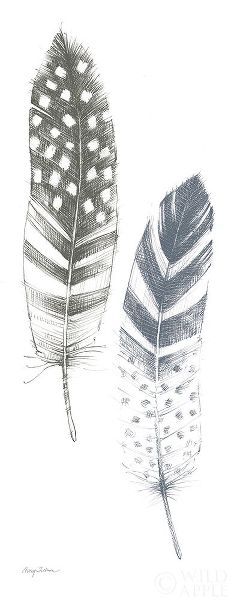 Feather Sketches VIII Blue Gray
