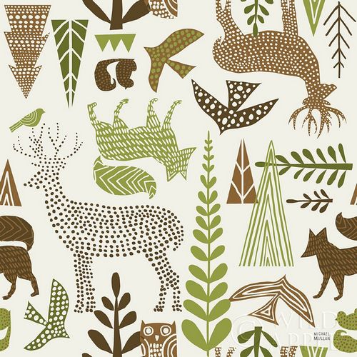 Forest Folklore Green Pattern IB