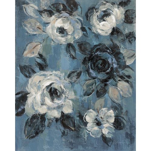Vassileva, Silvia 아티스트의 Loose Flowers on Dusty Blue II 작품