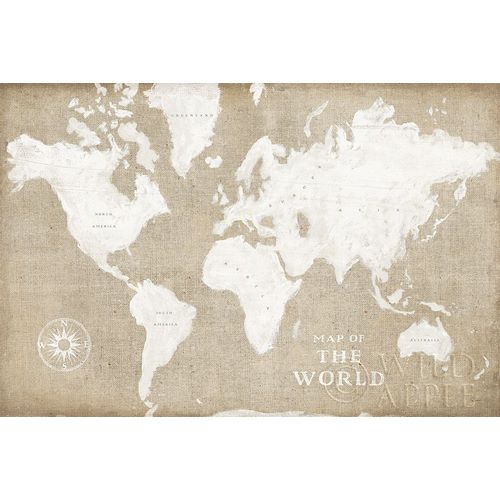 Burlap World Map I