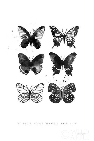 Six Inky Butterflies