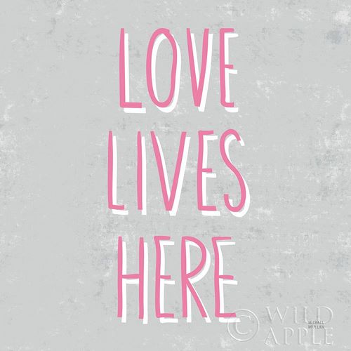 Love Lives Here Slate and Pink