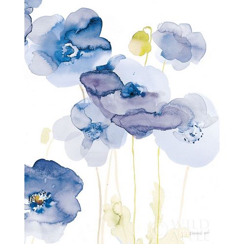 Nai, Danhui 아티스트의 Delicate Poppies II Blue 작품