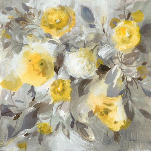 Nai, Danhui 아티스트의 Floral Uplift Yellow Gray 작품
