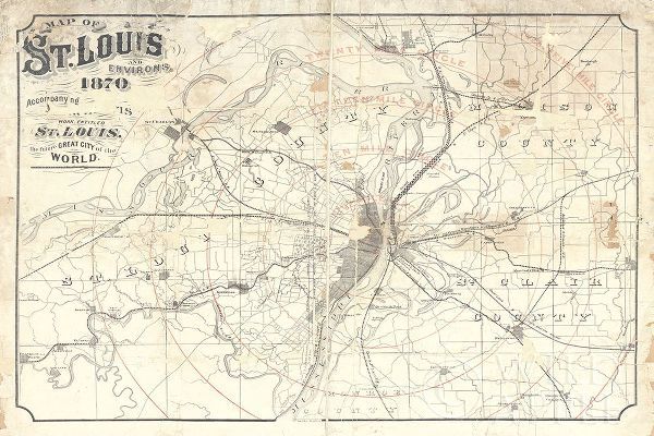 Wild Apple Portfolio 아티스트의 Vintage St Louis Map v2 작품
