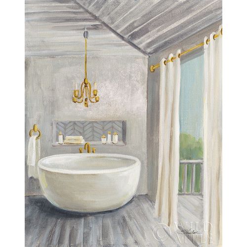 Vassileva, Silvia 아티스트의 Attic Bathroom II Gray Wood 작품