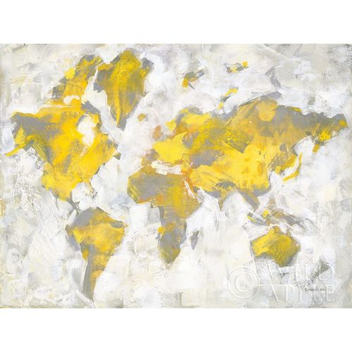 World Map Yellow Gray