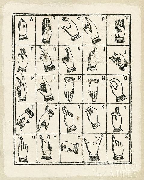 Wild Apple Portfolio 아티스트의 Vintage Sign Language Alphabet 작품