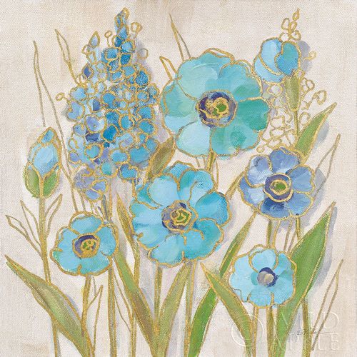Vassileva, Silvia 아티스트의 Opalescent Floral I Blue 작품