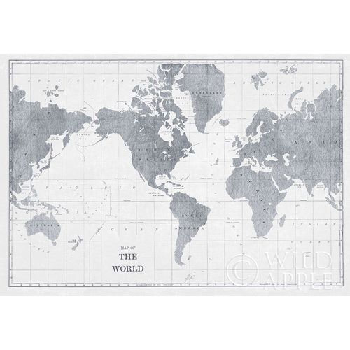 Schlabach, Sue 아티스트의 World Map Gray No Words 작품